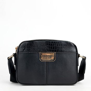 Torebka damska Monnari listonoszka ze wzorem w łuski czarna BAG2920