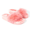 Różowe klapki z futerkiem
