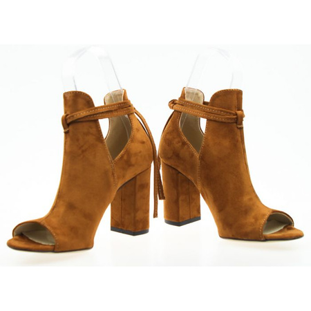 Sandały botki odkryte rude Estetino