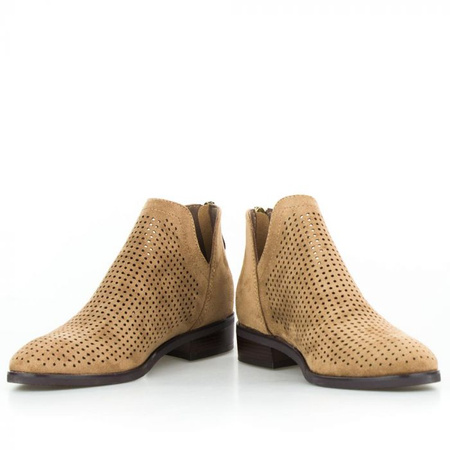 Półbuty zamszowe ażurowe brązowe Potocki