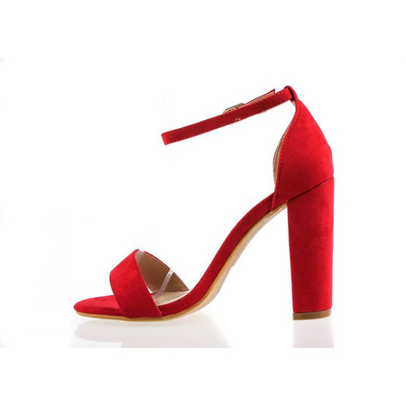 Sandały Czerwone Z Klamerką