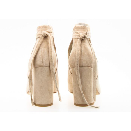 Sandały botki odkryte beżowe Estetino