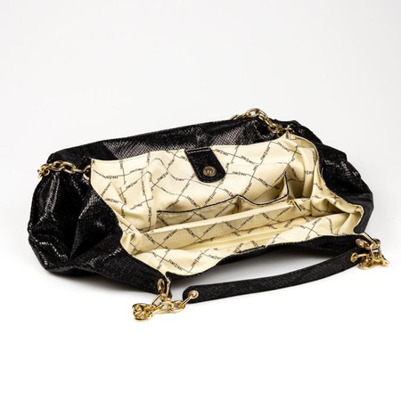 Torebka damska Femestage shopper z połyskującym wzorem czarna