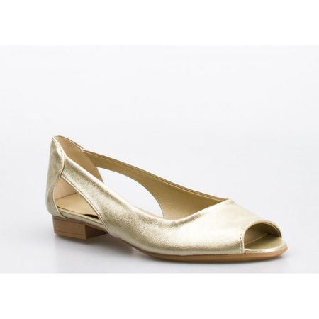 Sandały baleriny mieniące się złote Optimo