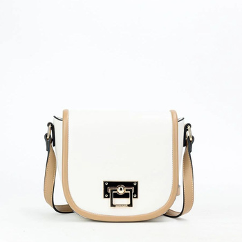 Torebka damska Monnari listonoszka z klapą na zatrzask kremowa BAG1150