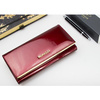 Portfel Damski Skórzany Moretti Lakierowany Czerwony