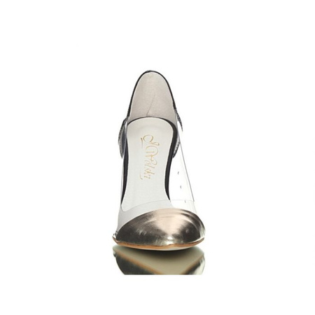 Szpilki Czarno-Złote Transparentna Elegancja