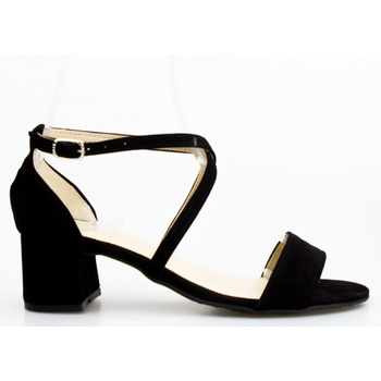 Sandały retro zamszowe czarne Optimo