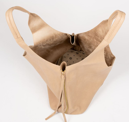 Torebka damska Monnari shopper w grochy z saszetką beżowa BAG1710