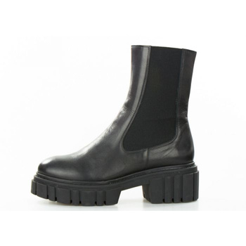 Sztyblety skórzane licowe wysokie czarne Sempre