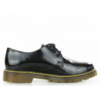 Półbuty skórzane matowe lakierowane czarne Sempre