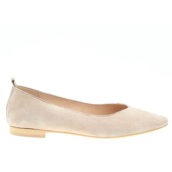 Baleriny skórzane zamszowe beżowe Sempre