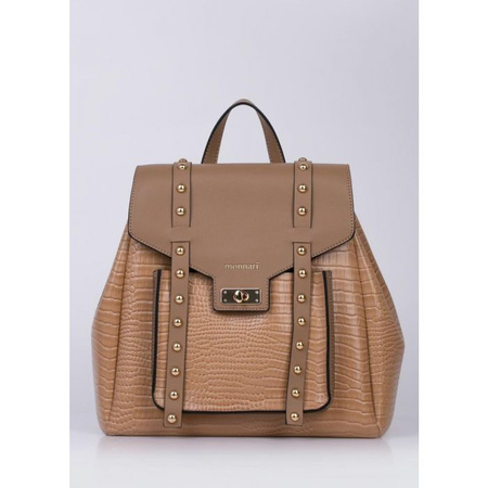 Plecak damski Monnari lakierowany wężowy beżowy
