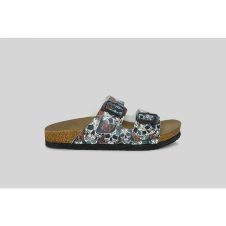 Klapki wegańskie róże i czaszki Mumka