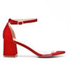 Sandały damskie z transparentnym paskiem czerwone