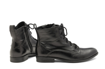 Workery trzewiki skórzane czarne Butdam TRW