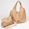 Torebka damska Monnari shopper w grochy z saszetką beżowa BAG1710