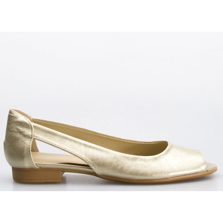 Sandały baleriny mieniące się złote Optimo