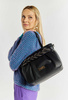 Torebka damska Monnari klasyczna w grochy z warkoczem czarna BAG5640