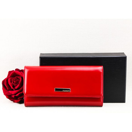 Portfel Damski Skórzany Monnari Matowy Czerwony