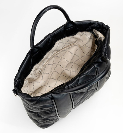 Torebka damska Femestage shopper pikowana miękka czarna BAG5060