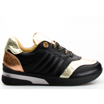 Sneakersy z mieniącymi się wstawkami skórzane czarne Aga