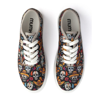Tenisówki wegańskie tekstylne z czaszkami Mumka TELA24-008