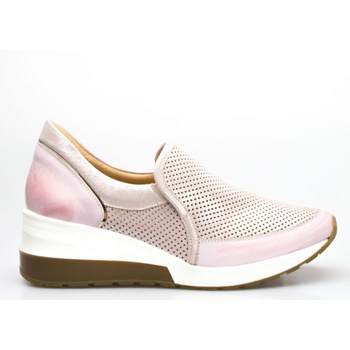 Sneakersy ażurowe skórzane różowe Aga