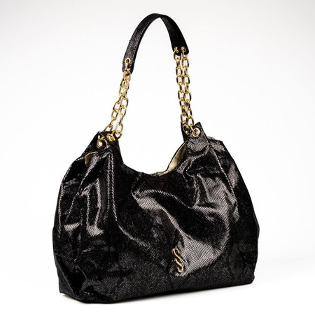 Torebka damska Femestage shopper z połyskującym wzorem czarna