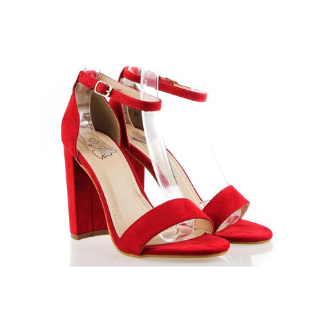 Sandały Czerwone Z Klamerką
