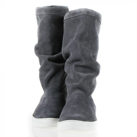 Niskie kozaki ciemne szare