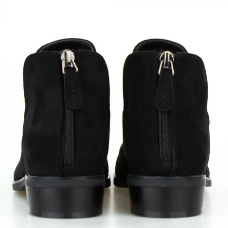 Półbuty zamszowe ażurowe czarne Potocki