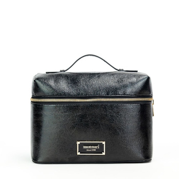 Kosmetyczka Monnari z uchwytem połyskująca czarna CSM0100