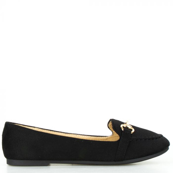 Baleriny z ozdobą zamszowe czarne Potocki