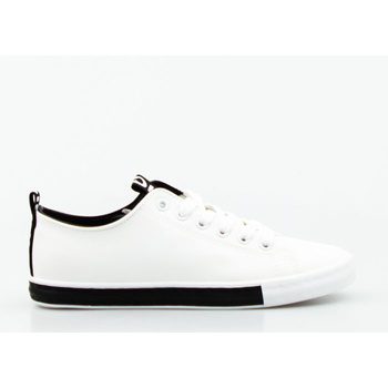 Tenisówki z ozdobnym napisem białe czarne