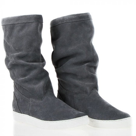 Niskie kozaki ciemne szare