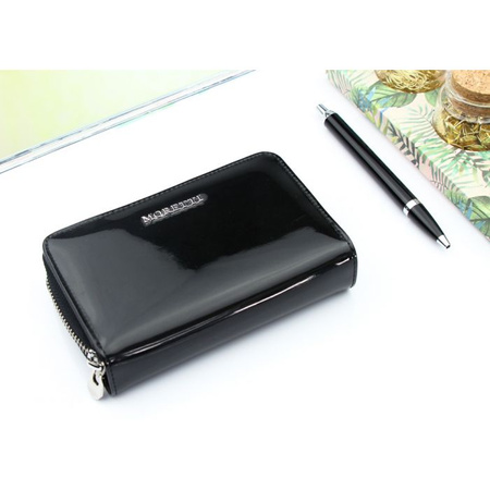 Portfel Damski Skórzany Moretti Średni Czarny