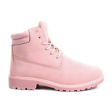 Różowe damskie timberki