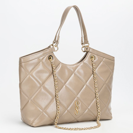 Torebka damska Femestage shopper pikowana taupe BAG5150