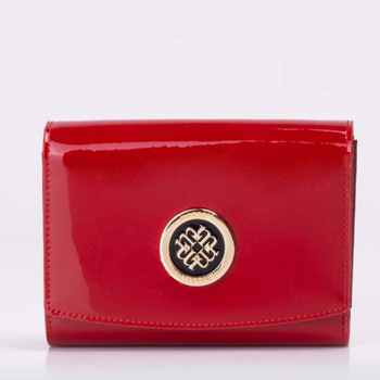 Portfel damski skórzany Monnari lakierowany gładki czerwony