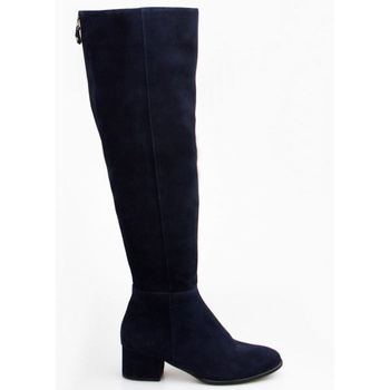 Kozaki skórzane ocieplane granatowe Sempre