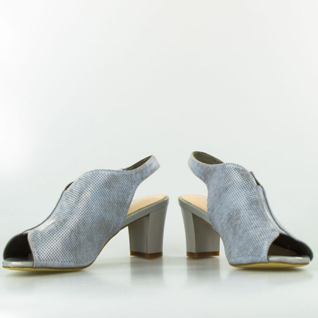 Sandały ażurowe połyskujące szare Sergio Leone