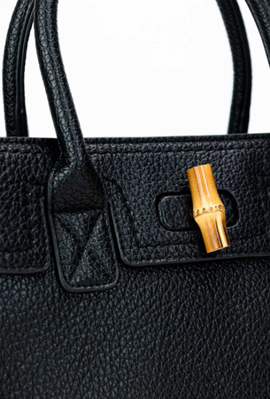 Torebka damska Monnari klasyczna w grochy czarna BAG1280