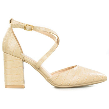 Sandały retro wężowe beżowe