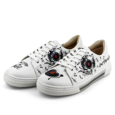 Sneakersy wegańskie Don't Stop the Music białe Mumka SNK23-060