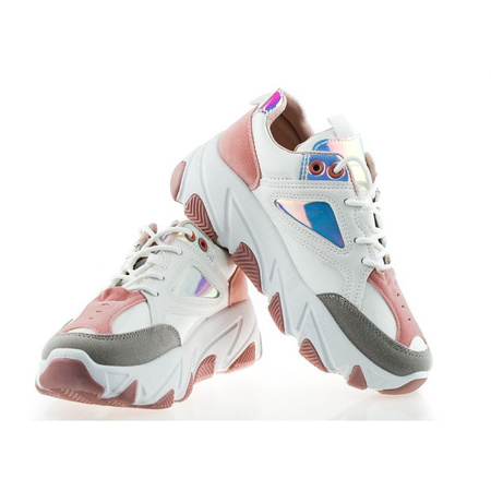 Tenisówki sportowe białe z neonowymi wstawkami