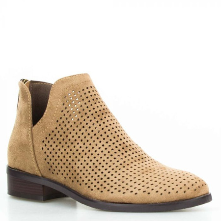 Półbuty zamszowe ażurowe brązowe Potocki