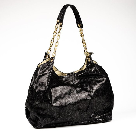 Torebka damska Femestage shopper z połyskującym wzorem czarna