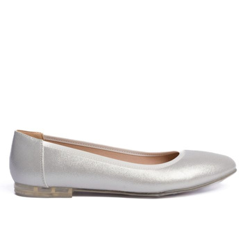 Baleriny połyskujące srebrne Sergio Leone