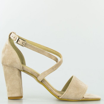 Sandały retro zamszowe beżowe Optimo